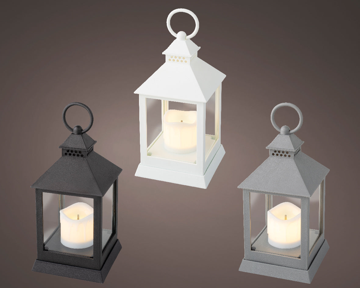 Traditional Lantern with Warm White Battery Operated LED Candle