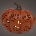 Large Autumn Pumpkin Ornament with Flame Effect Light