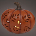 Large Autumn Pumpkin Ornament with Flame Effect Light