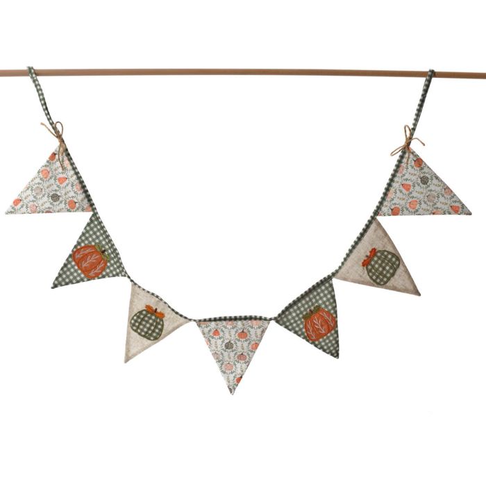 Harvest Home Pumpkin Bunting With Printing And Applique