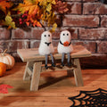 Spooktacular Ghost Shelf Sitter Holding Bat or Pumpkin 18cm