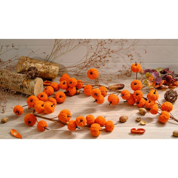 Pumpkin Burnt Orange Shearling Fabric Garland