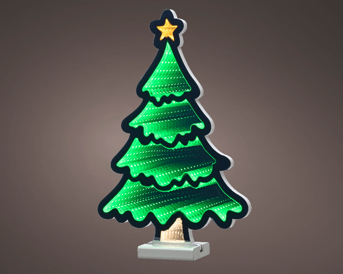 Lumineo Standing Christmas Tree Infinity Mirror Light 40cm