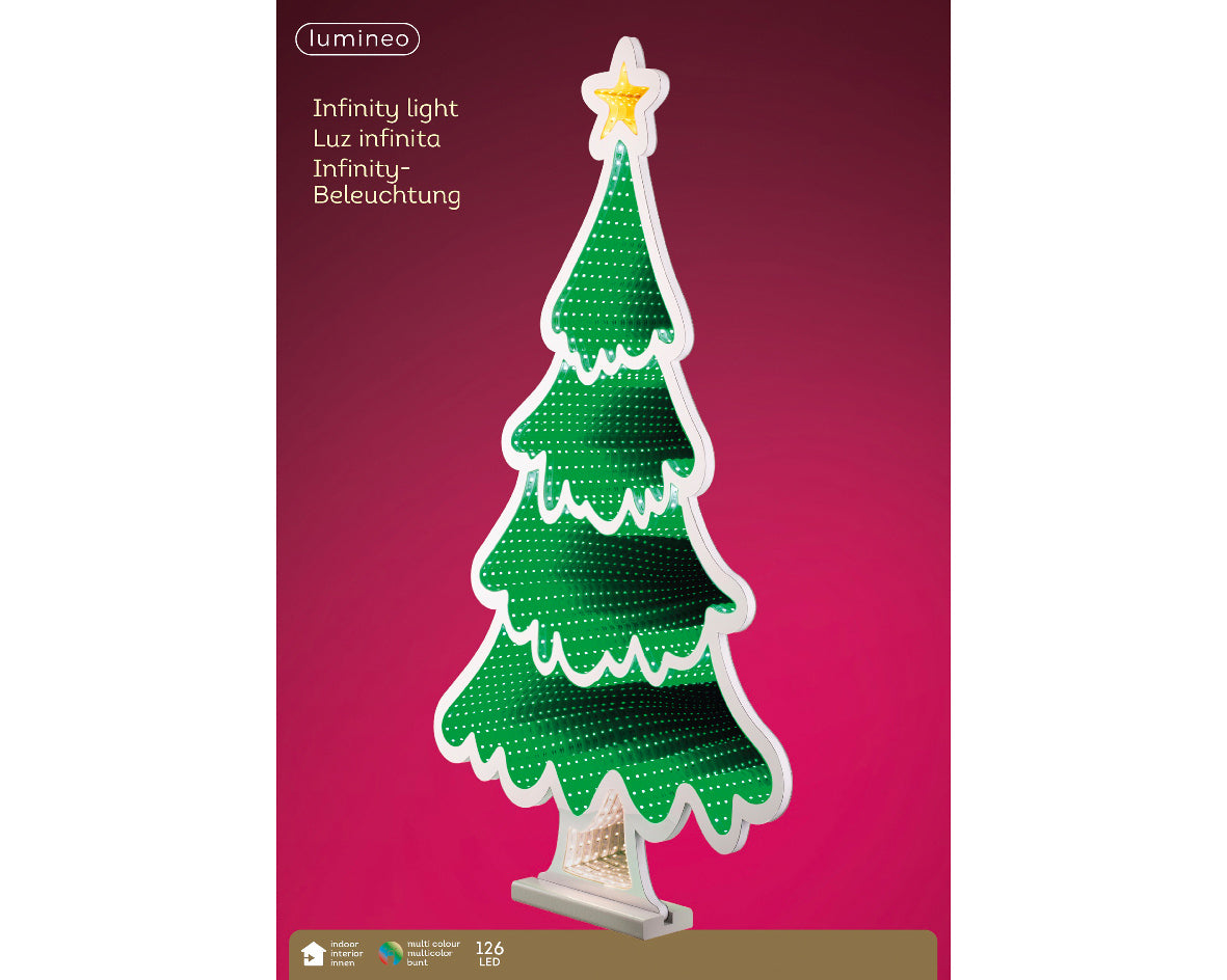 Lumineo Standing Christmas Tree Infinity Mirror Light 40cm