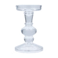 Gisela Graham - Glass Candleholder 15cm - Glass Clear Candlestick