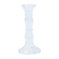 Gisela Graham - Glass Clear Moulded Candlestick Large