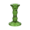 Gisela Graham - Glass Green Moulded Candlestick
