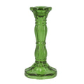 Gisela Graham - Glass Green Moulded Candlestick Large