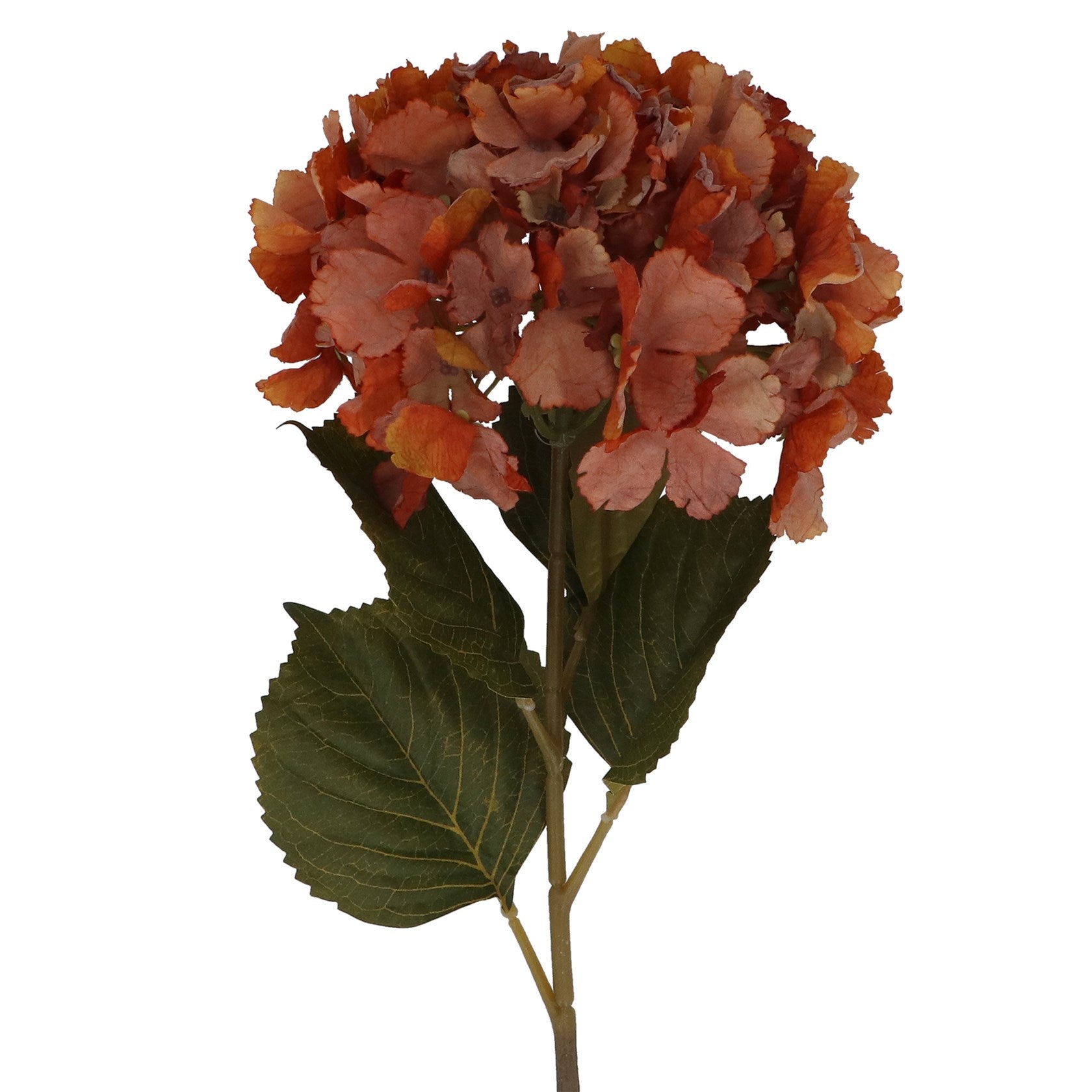 Gisela Graham Antique Orange Hydrangea Stem - 84cm