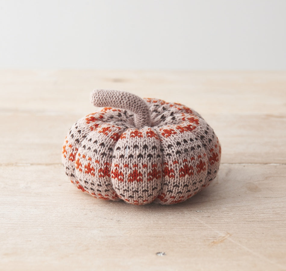 Autumn Knitted Fabric Pumpkin 12cm