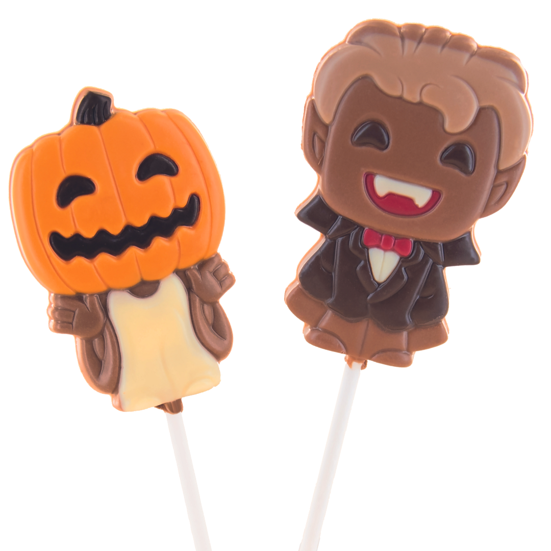 Belfine Halloween Character Chocolate Lollipop Vampire or Pumpkin - 25g