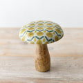 Wooden Mushroom with Sunflower Design 15cm