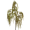 Autumnal Green and Brown Plastic Spray Leaves Pick