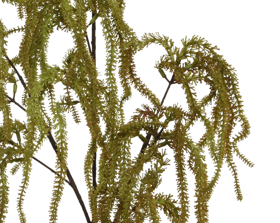Autumnal Green and Brown Plastic Spray Leaves Pick