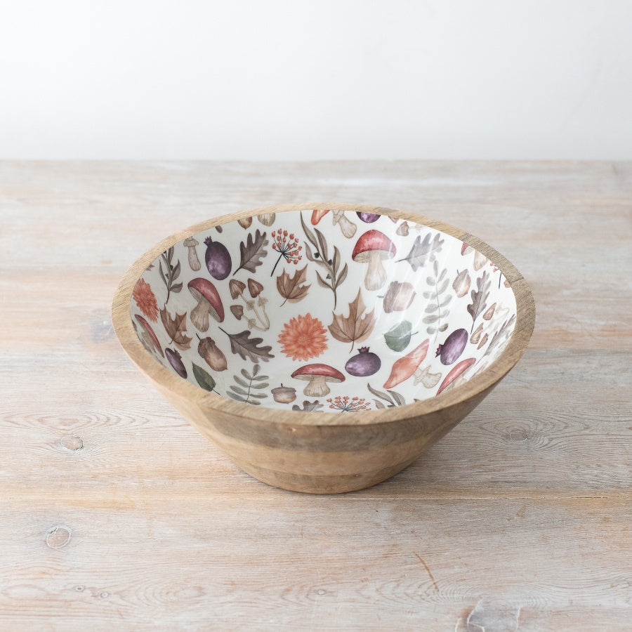 Autumnal Wooden Bowl 23cm
