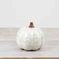 Halloween Large White Ceramic Patterned Pumpkin 13cm