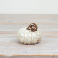 Halloween White Glazed Pumpkin Ornament 8.5cm
