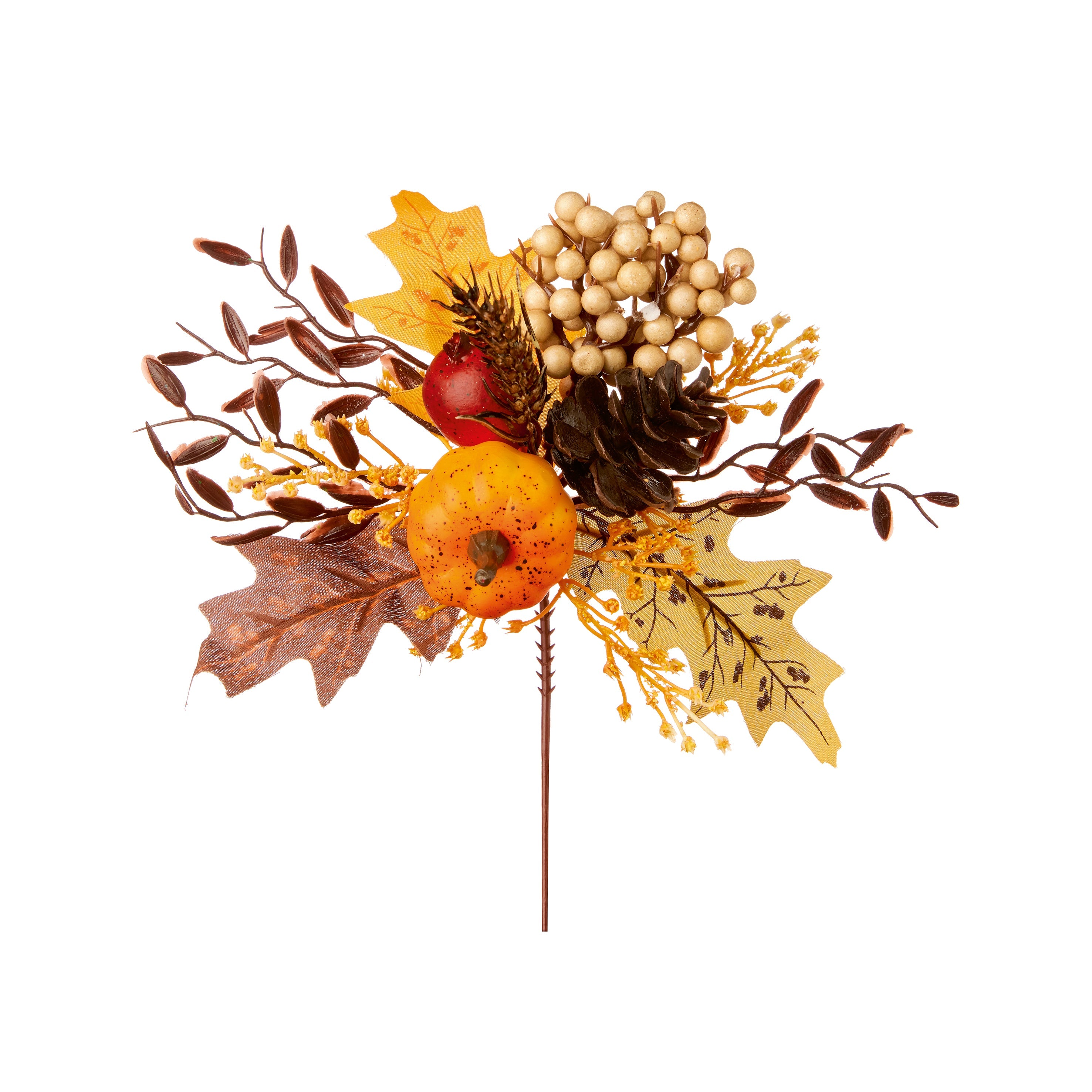 Autumn Pumpkin with Pomegranate & Berries Pick - 21cm