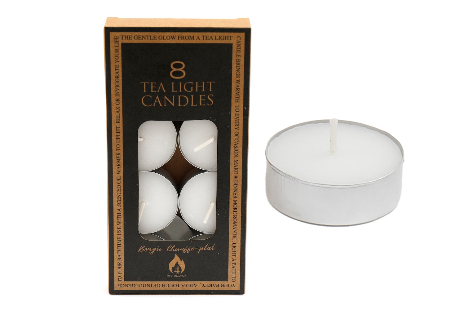 Pack of 8 Cream Wax Tealight Candle