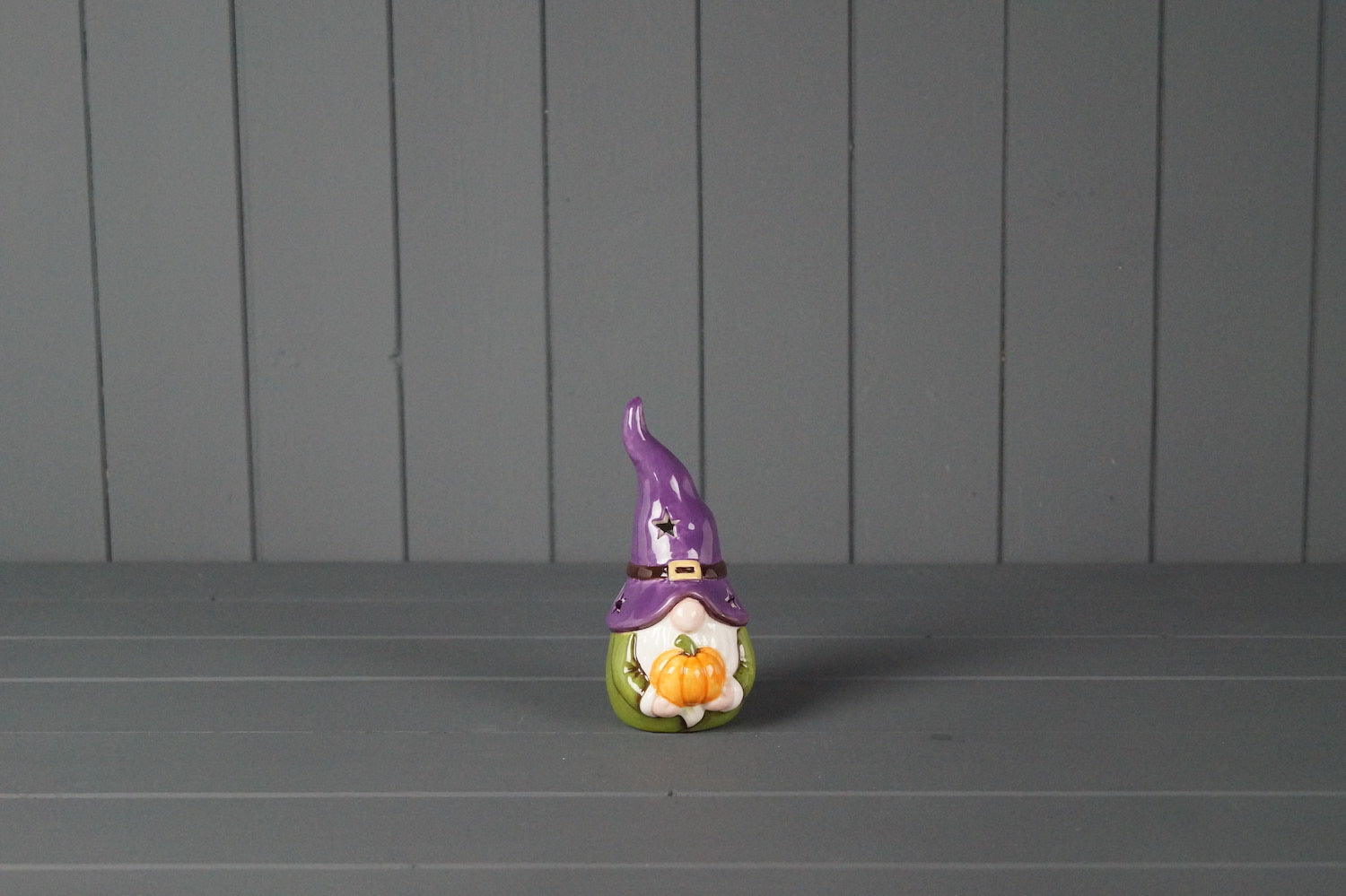 Autumn Light Up LED Gonk Witch with Pumpkin - 15cm