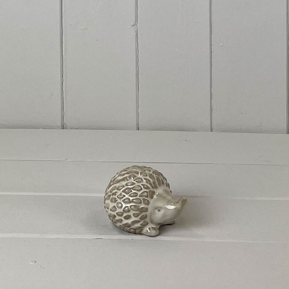 Beige Mottle Ceramic Hedgehog Decoration 5cm