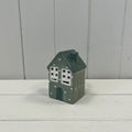 Green Ceramic LED House with Snowball Decoration