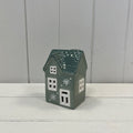 Green Ceramic LED House with Double Snowflake Detail