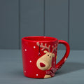 Ceramic Red Reindeer Mug - 9.5cm