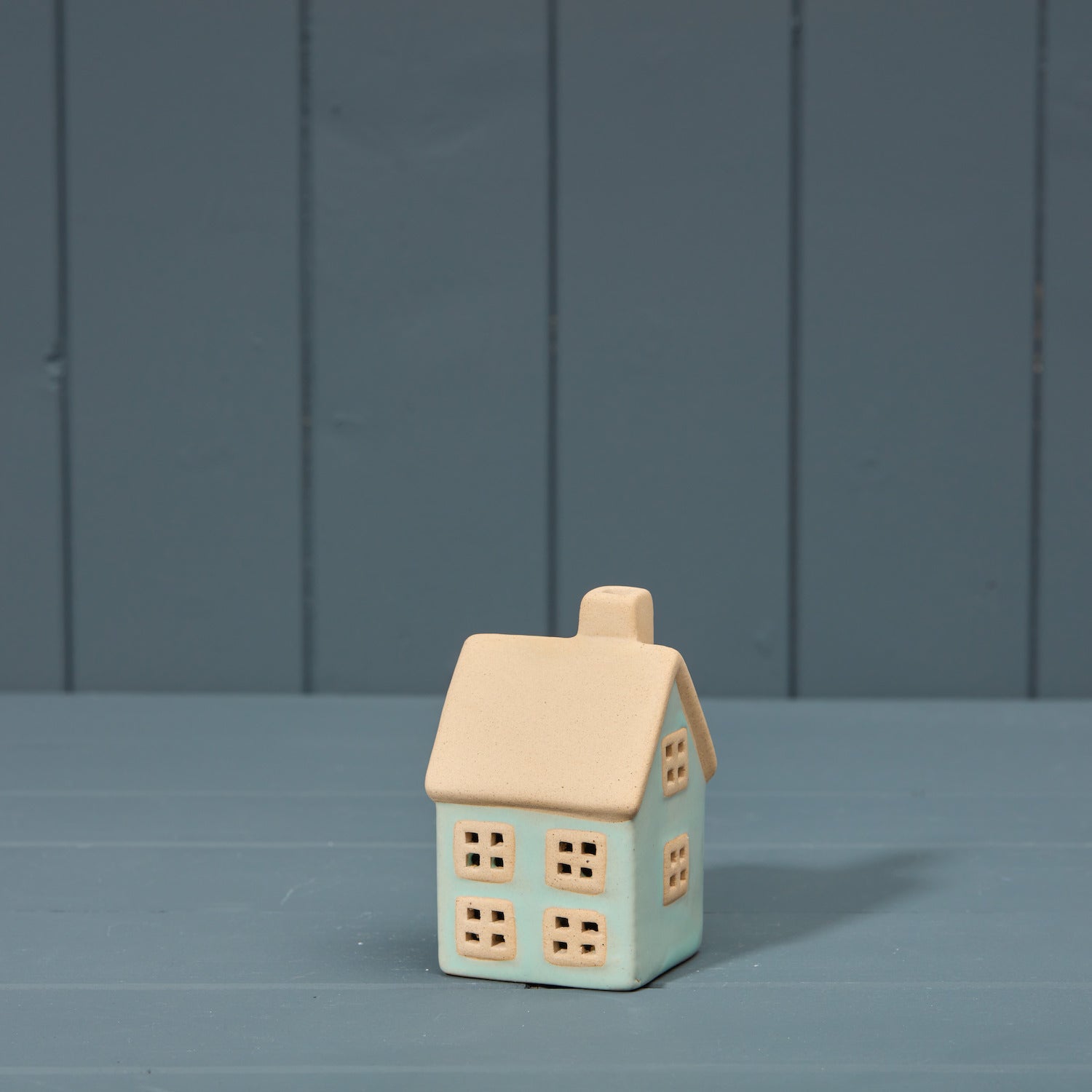 Light Blue Ceramic House - 10.5cm