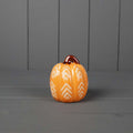 Orange Patterned Ceramic Pumpkin with Stalk - 7.5cm