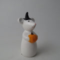 Halloween Ceramic Mouse Ornament with Pumpkin & Witches Hat - 8.6cm