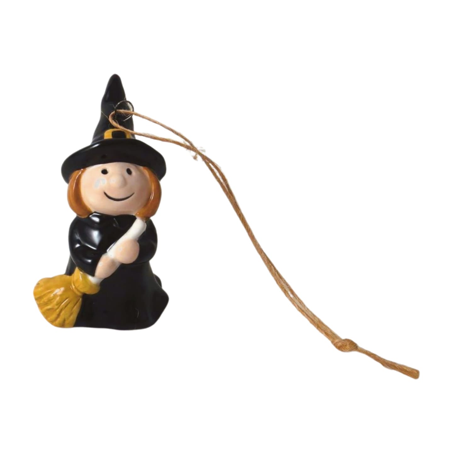 Halloween Ceramic Standing Witch Hanging Decoration - 7cm