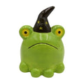 Ceramic Halloween Frog in Witches Hat Ornament - 9.1cm