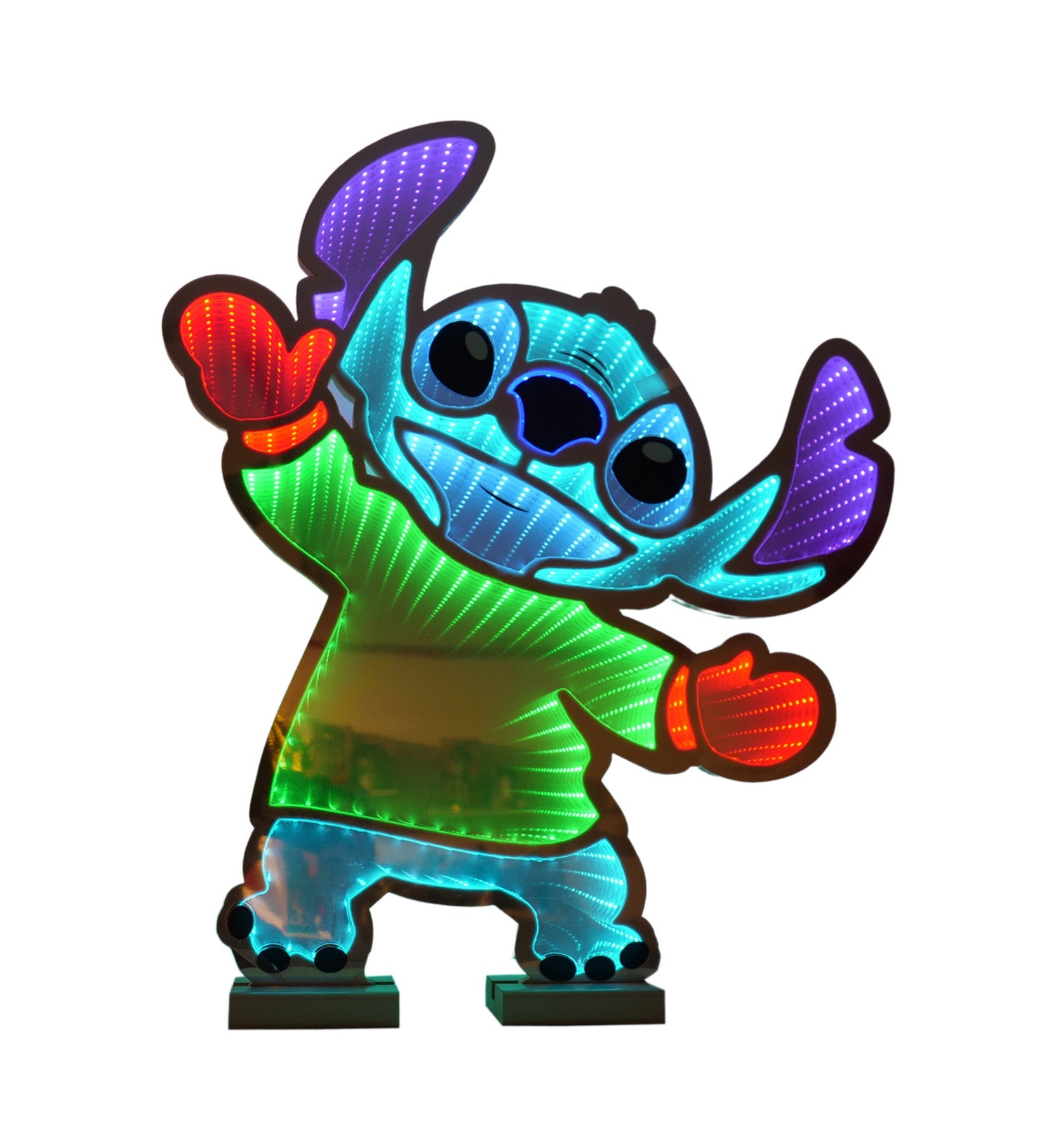 Disney Christmas Dancing Stitch Infinity Mirror Light 60cm