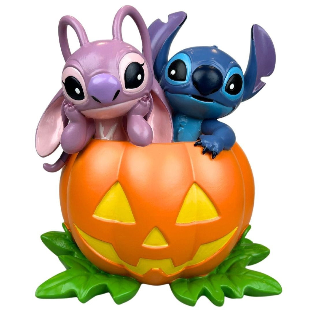 Disney Halloween Stitch & Angel in Pumpkin Garden Statue