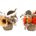Autumnal Floral Bouquet with Pumpkin or Sunflower 20cm
