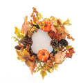 Autumnal Artificial Wreath 40cm Pumpkin & Leaf