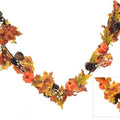 Autumnal Artificial Garland 160cm Pumpkin & Leaf