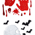 Beware with Skull/Blood hands Gel Window Sticker