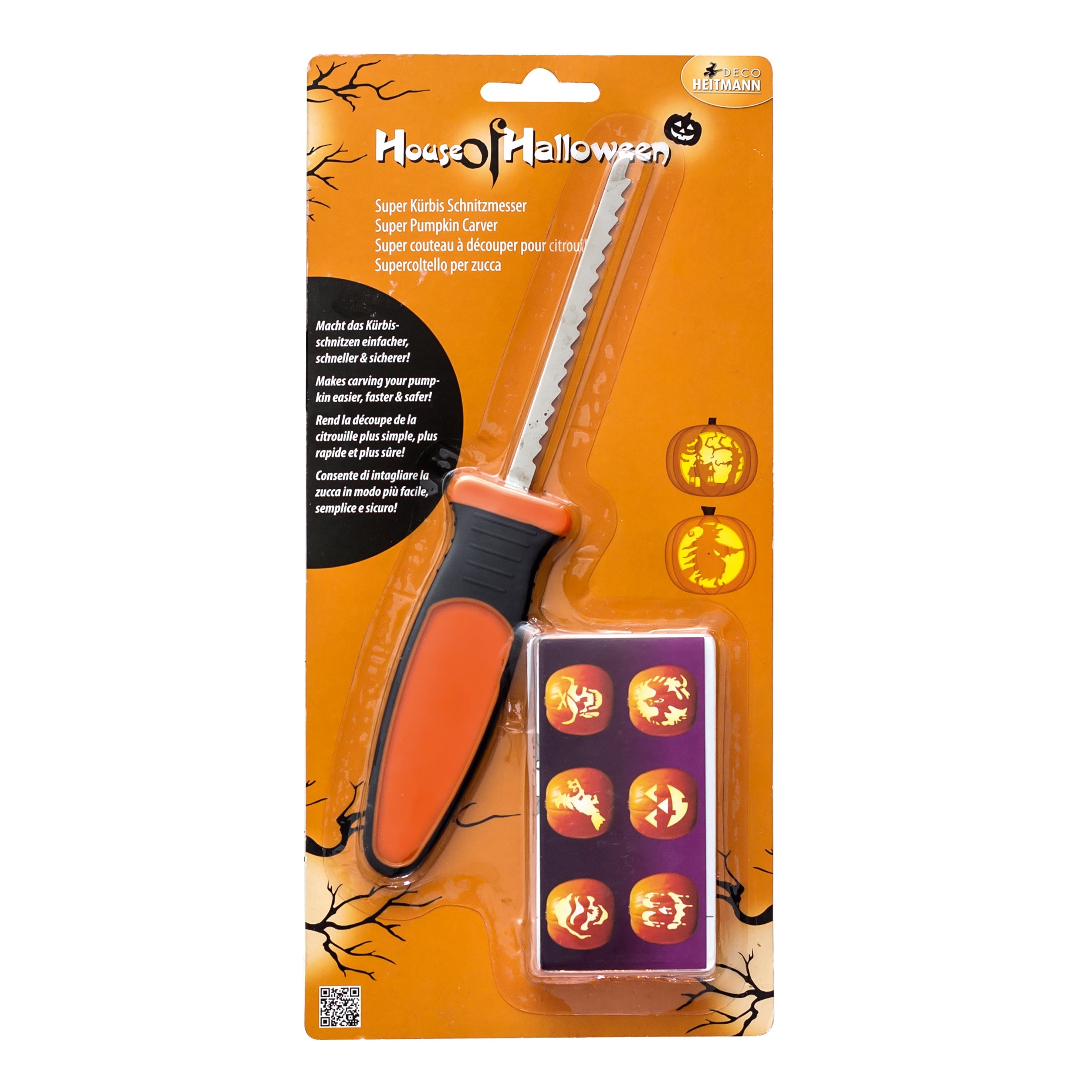 Halloween 7 Piece Pumpkin Carving Kit Orange