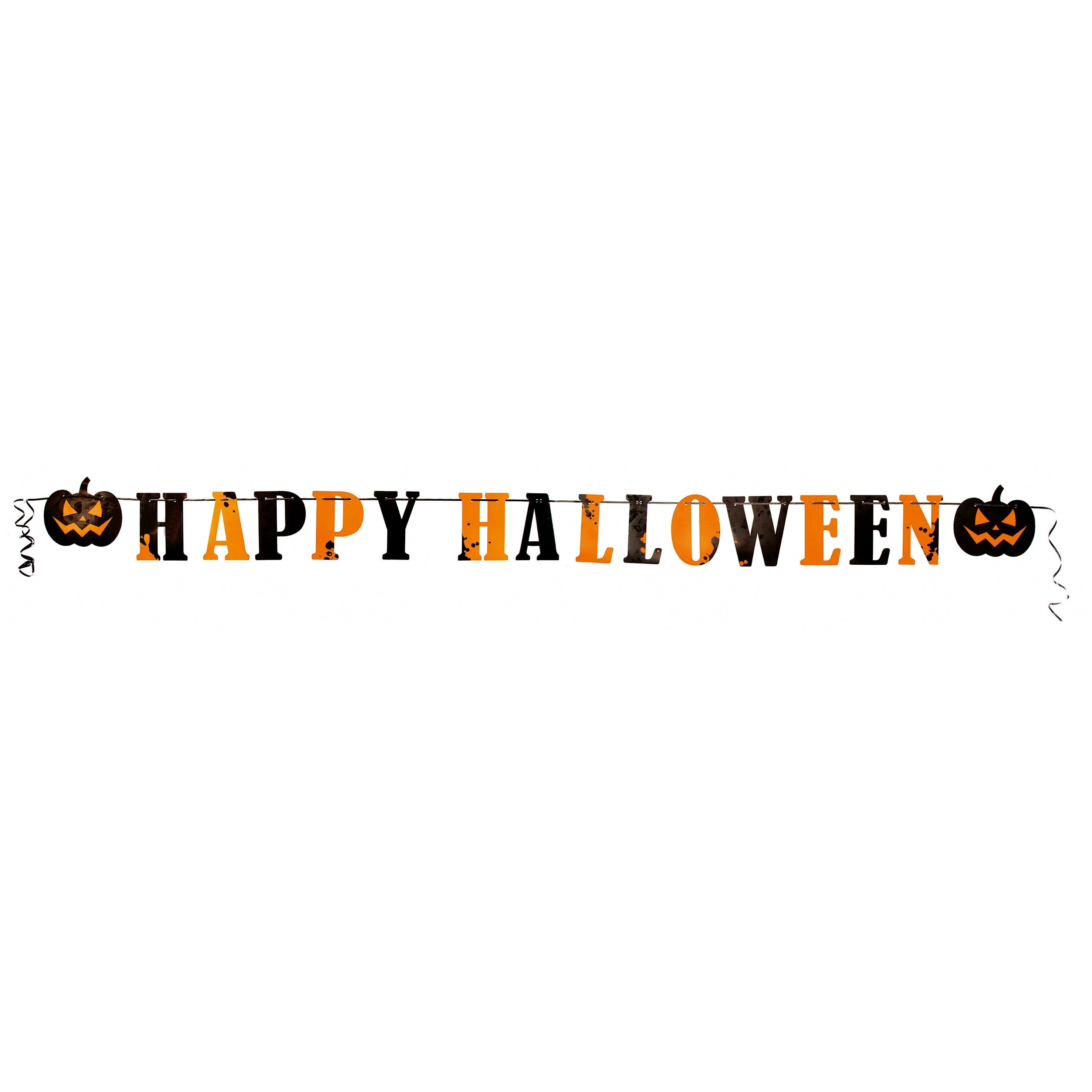 Happy Halloween Banner with Pumpkins - 2.5m