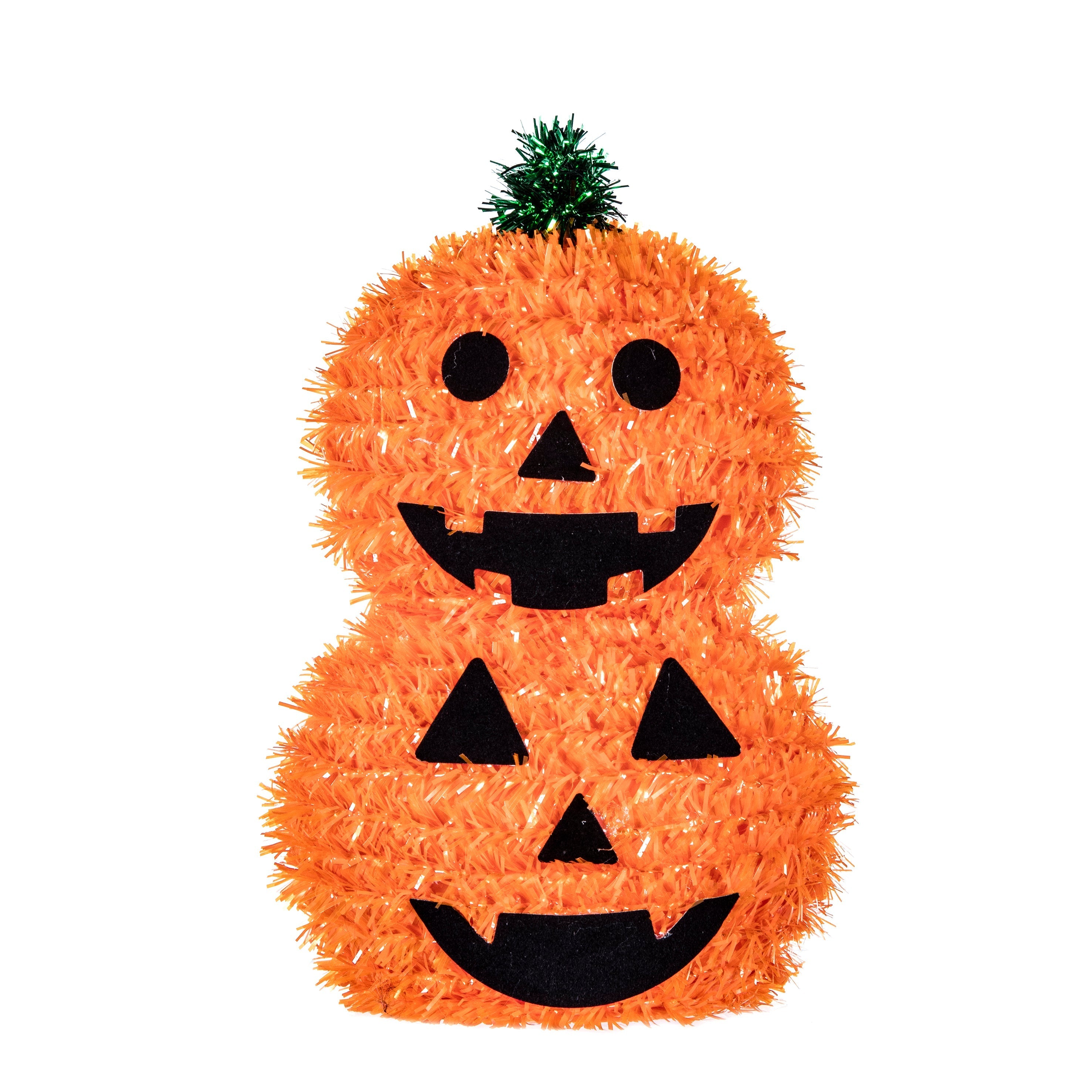 Halloween Pumpkin Stack Tinsel 3D Decoration - 15cm