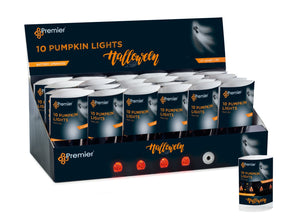 Battery Operated Pumpkin String of 10 Red LED Lights