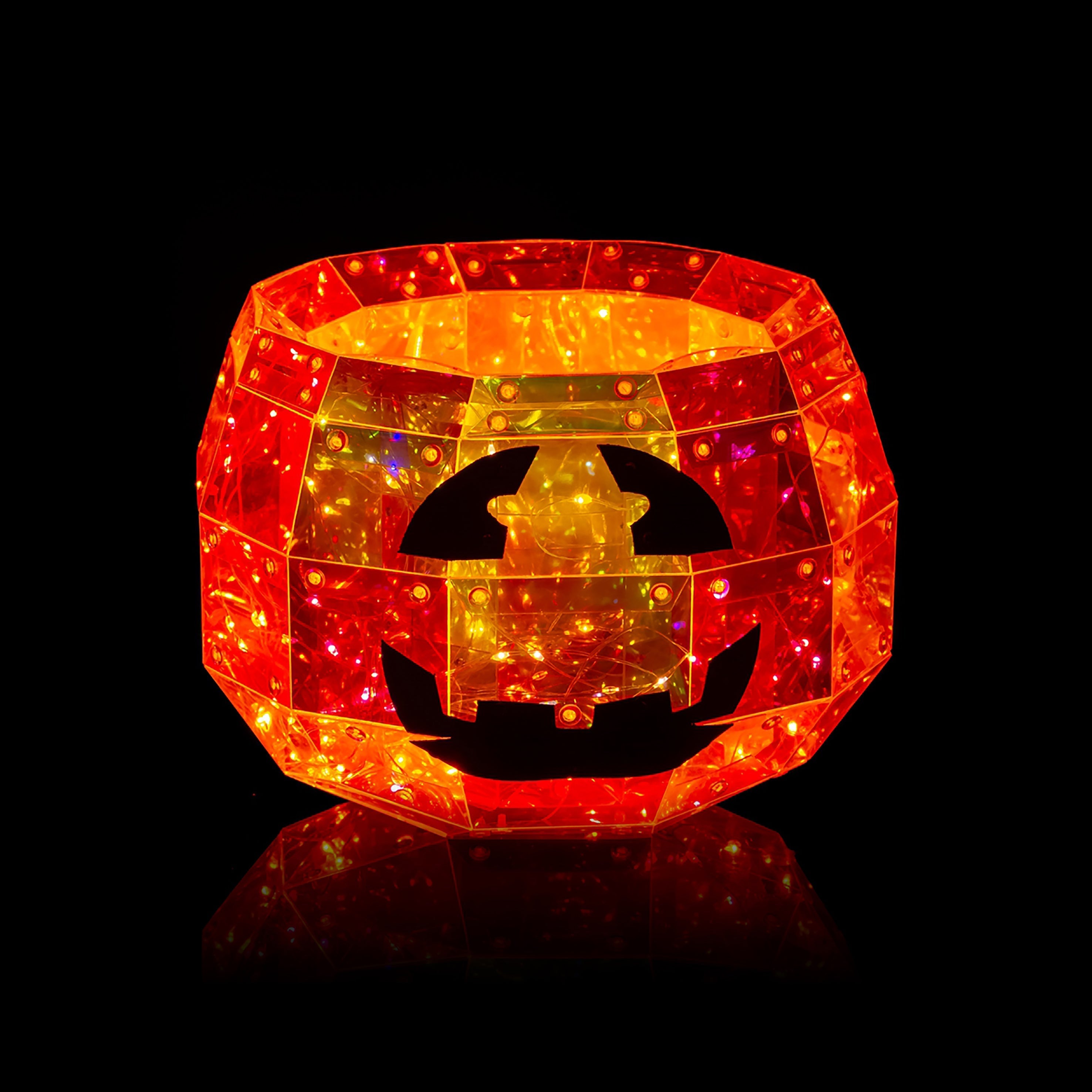 Premier Dream Lights Iridescent Halloween Pumpkin Candy Bowl with 100 MicroBright LEDs