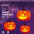 Premier Pumpkin Light String with Moving Face Projection Inside and Timer Battery Operated