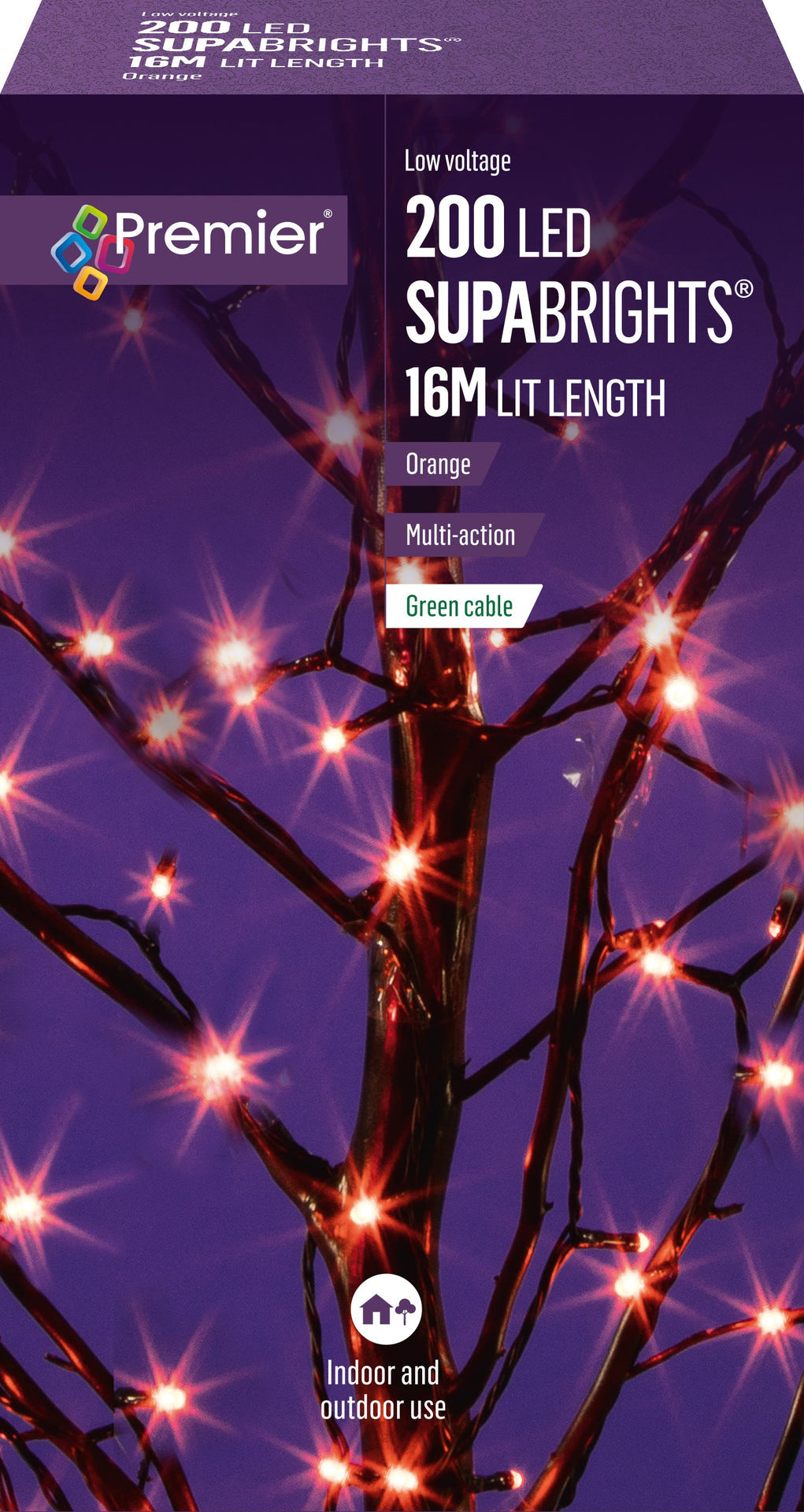 200 LED Multi-Action Supabrights Orange
