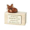 A Clever Fox on Wooden Block - 12.5cm