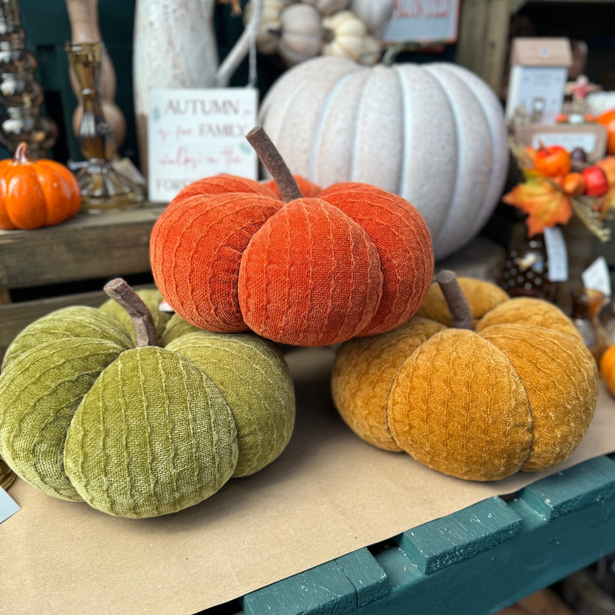 Large Autumn Fabric Pumpkin