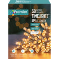 Battery Operated Multi Action Vintage Gold LED String Time Lights Clear Cable
