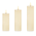 Set of 3 Cream Flicker Wax Candle Battery Operated